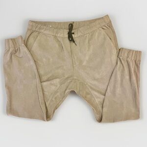 PacSun Unisex Skinny Faux Suede Jogger Pants Tan Loungewear Size Large